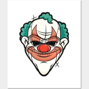 Scary Mask Clown Halloween Posters and Art